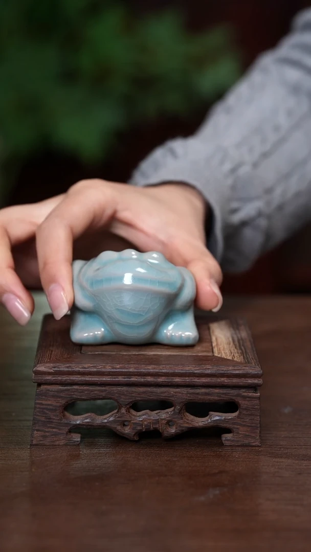 【闪购商品】宝丰清凉寺原产地仿古釉三足金蟾一对