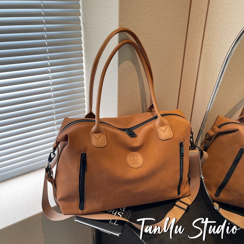 探屿大容量防水旅行包百搭手提包轻便电脑包短途行李包单肩健身包