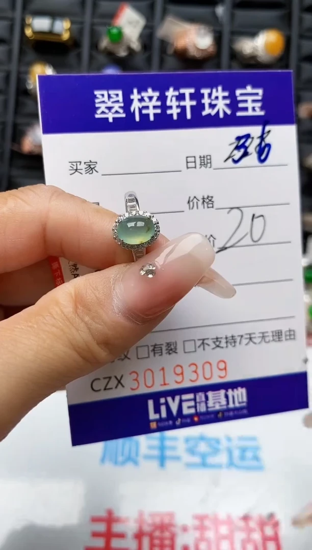 【闪购商品】翡翠戒指银S925镶嵌9309