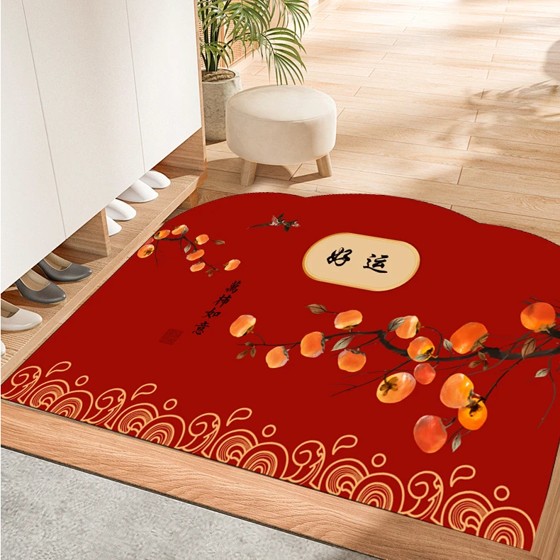 新年蛇年家用半圆PVC材质防滑耐磨入户门垫大门口