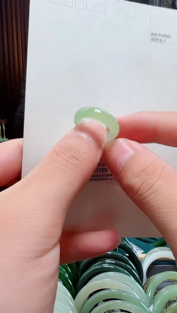 未镶嵌戒指和田玉16-17翠青