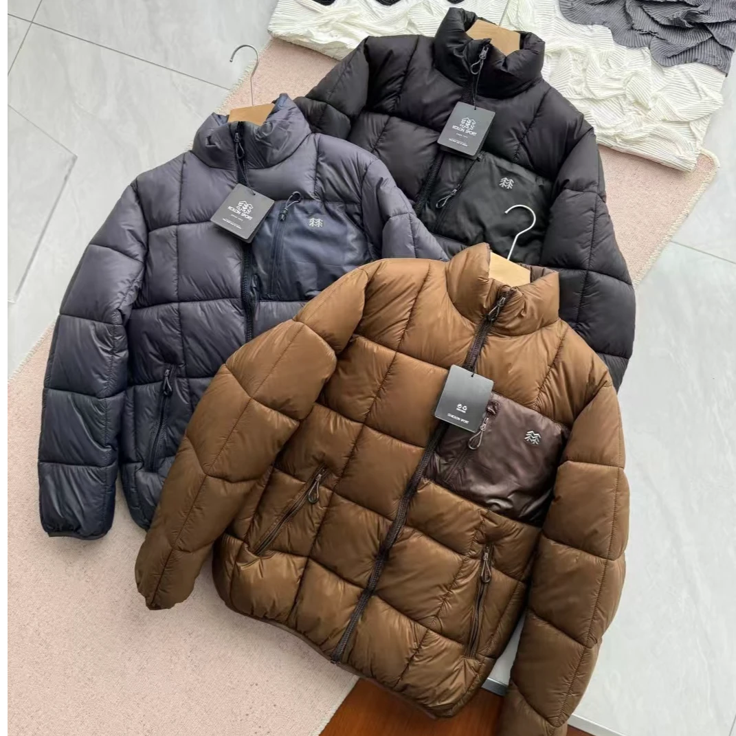 冬季重工拼接防泼水防风休闲男士户外ins宽松加厚立领棉服