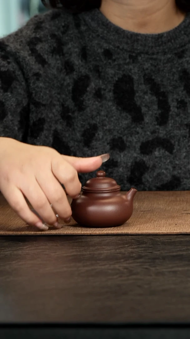 茶壶紫砂容天老紫泥110cc