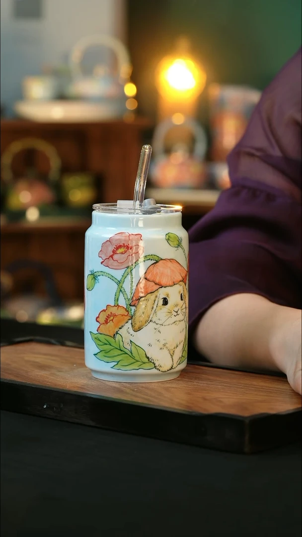 杯手绘心瓷陶瓷浮力