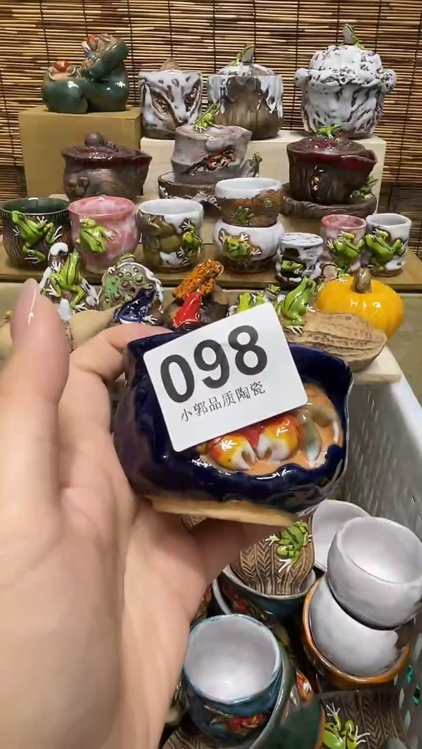 猪*?098精美粗陶手工柴烧
