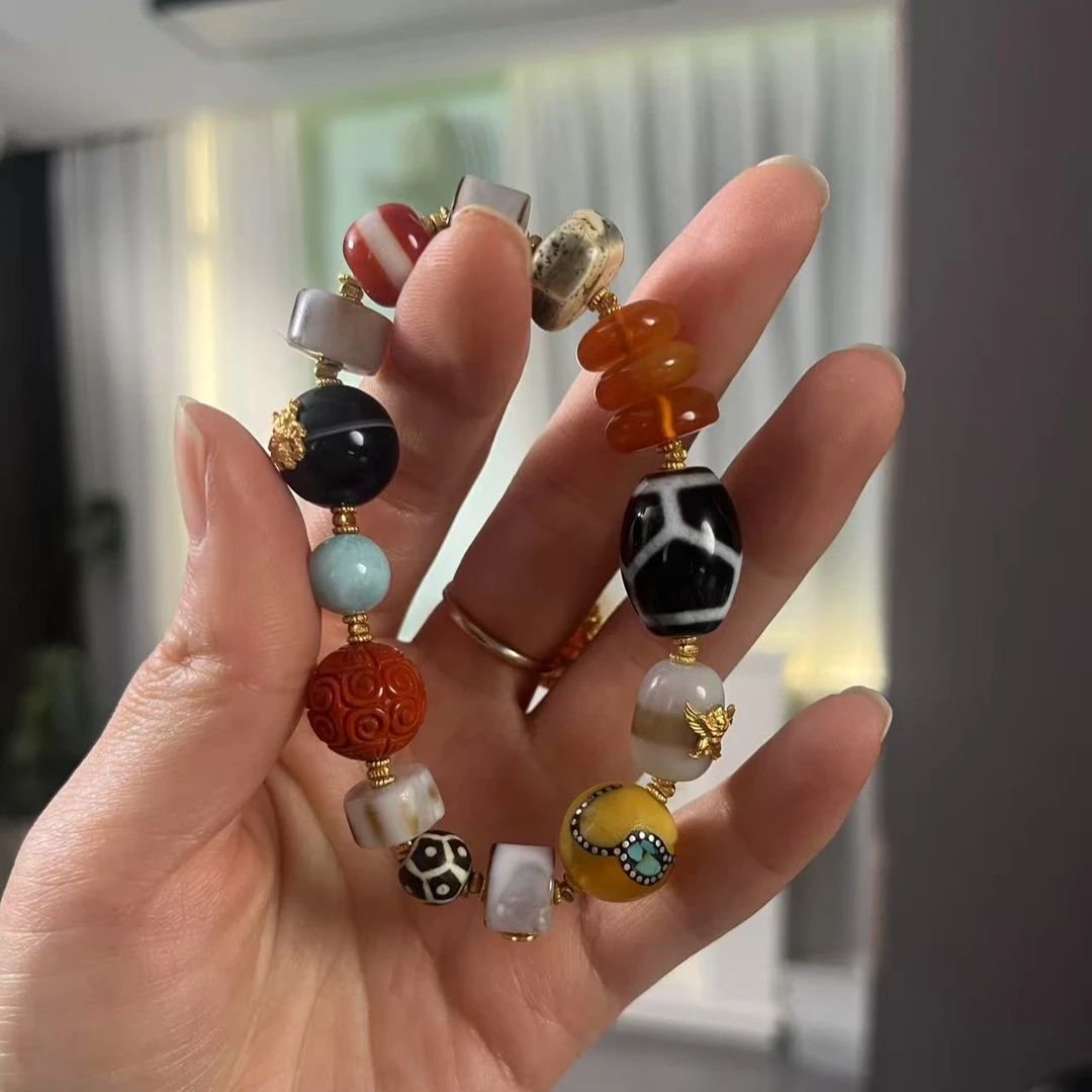 圆满链天然多宝手串简约设计银S925轻奢珠宝多样性发其一