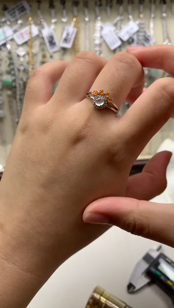 银S925镶嵌戒指翡翠1