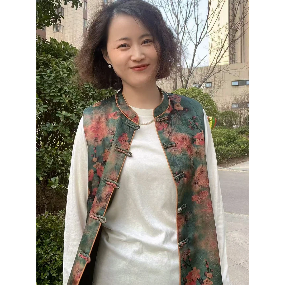 彩薇推荐    新款新中式桃花朵朵国风马甲