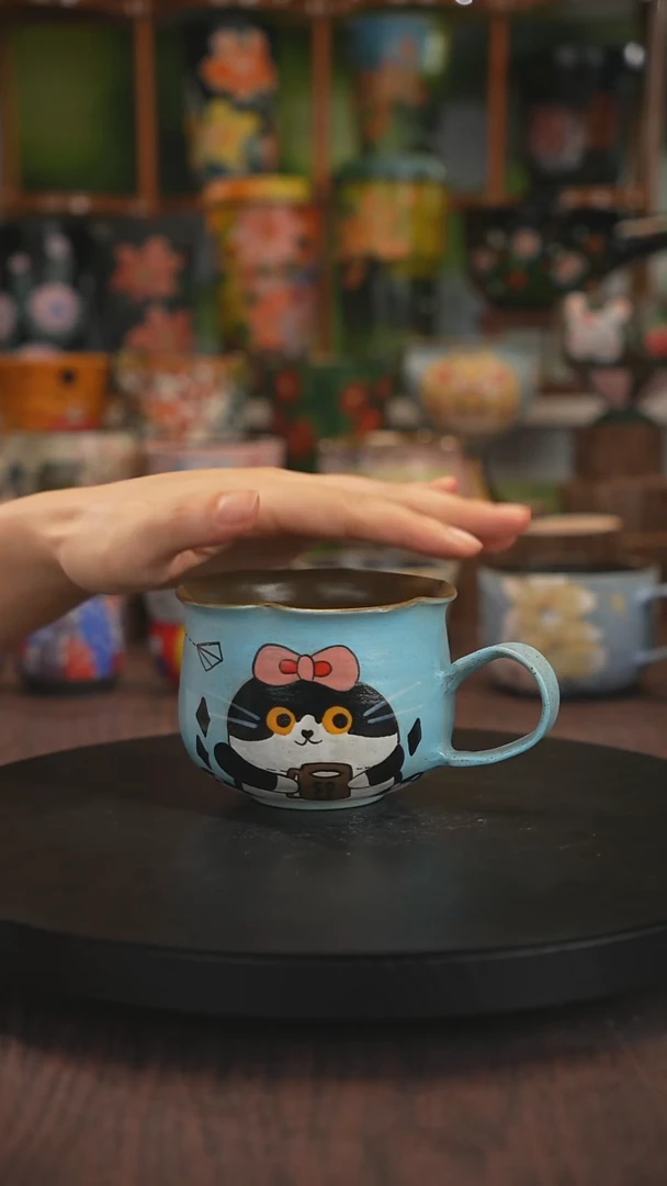 紫砂油画手绘釉下彩