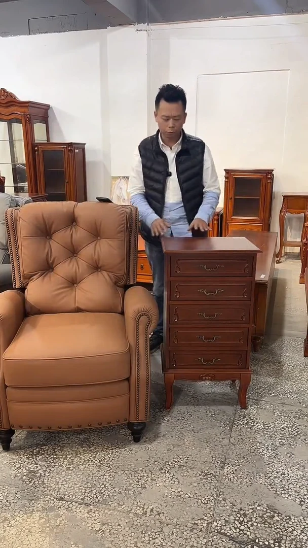 橡胶木美式复古五斗柜