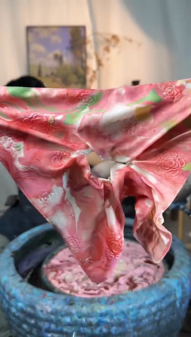 991山茶花方巾发圈