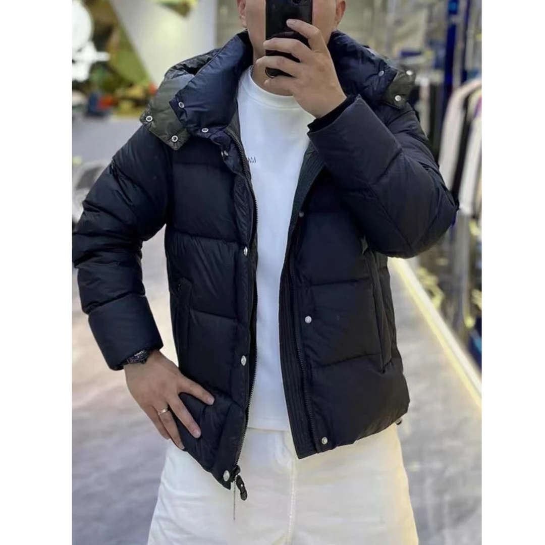 冬季2025潮牌时尚高端可拆卸连帽羽绒服男流保暖白鸭绒休闲外套