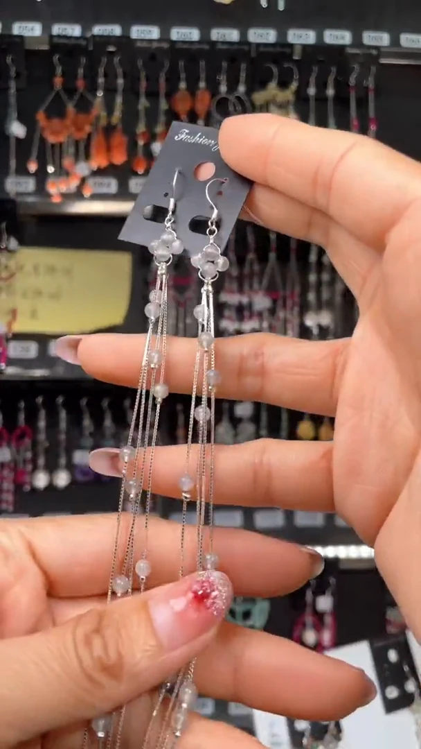紫晶耳饰银S925镶嵌 七彩豆