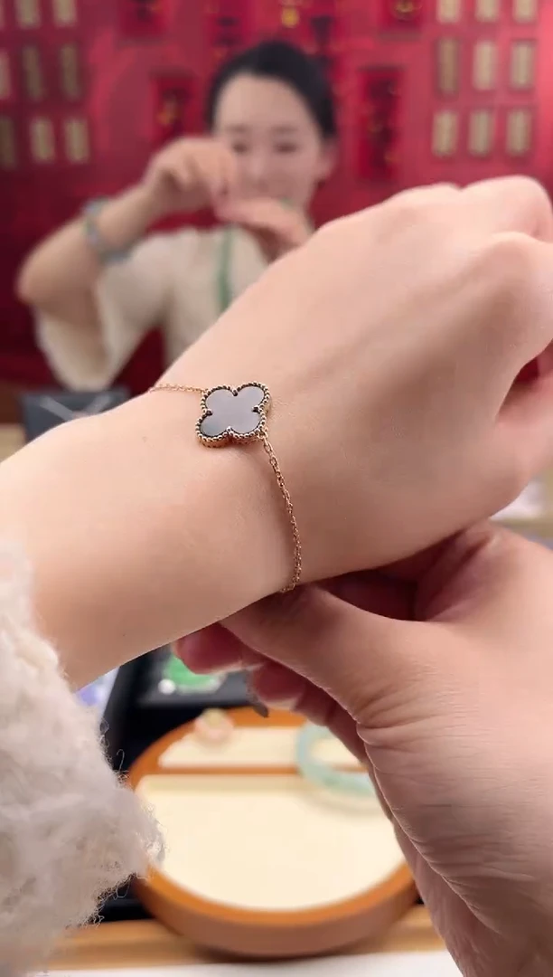 【闪购商品】翡翠手链18K金镶嵌手链