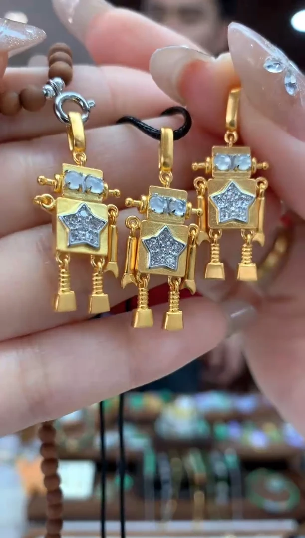 【闪购商品】翡翠吊坠(不含链)银S925镶嵌机器人多样性发货1件