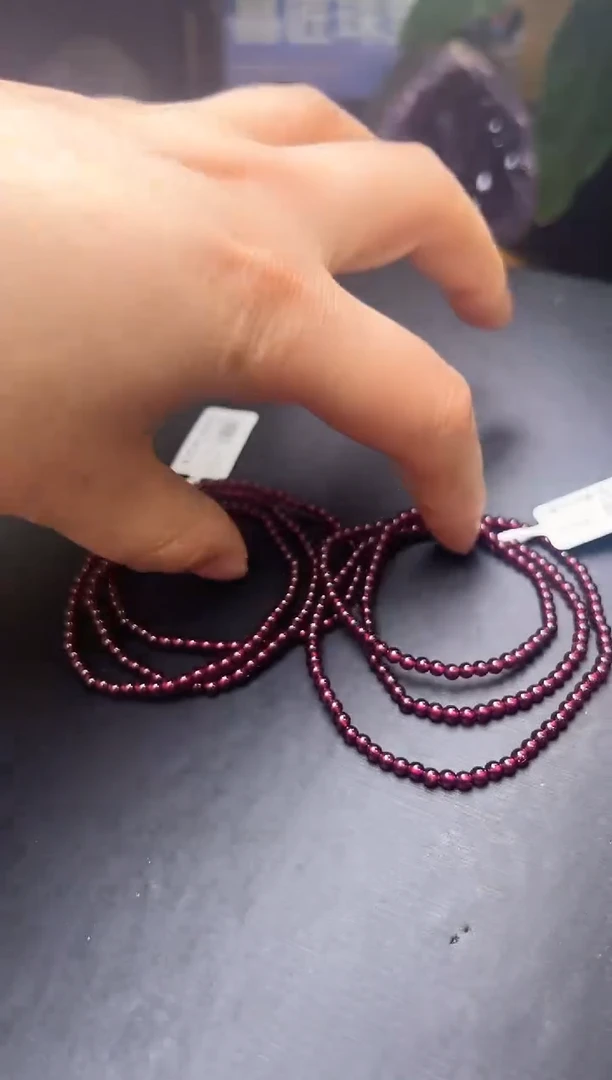 石榴石手串未镶嵌紫牙乌多圈手串多样性发一M20444