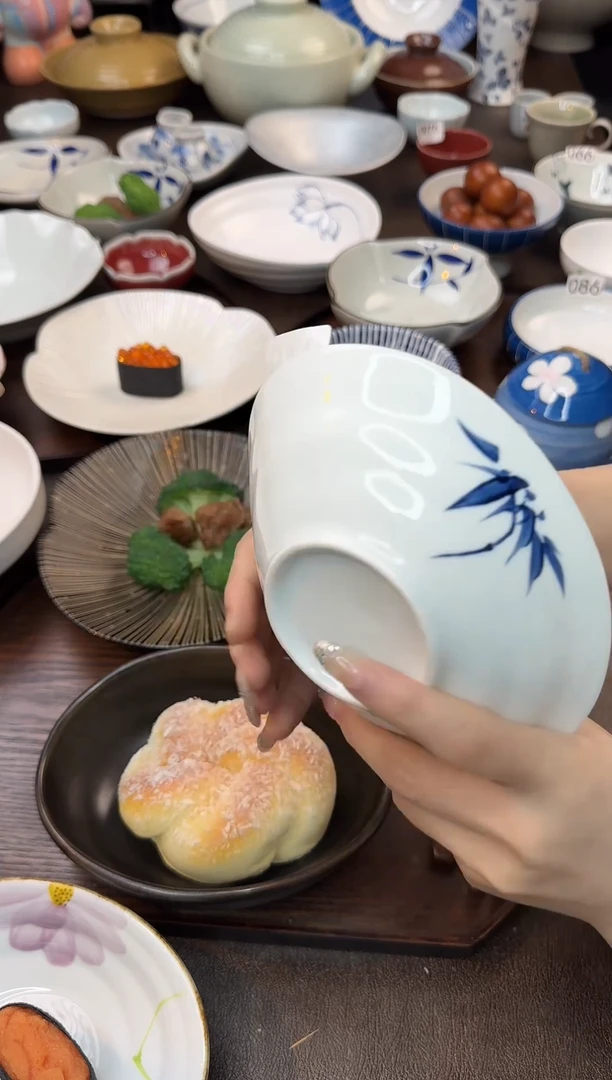 瓷（四君子）竹子元宝盘