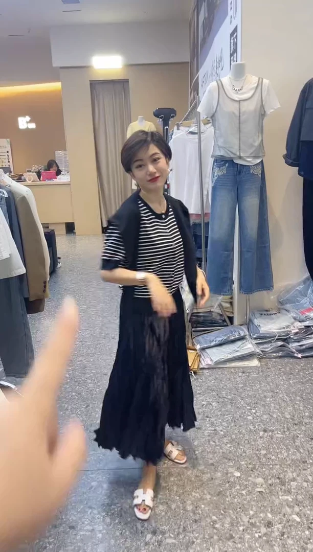 张小张专属百搭两件套25036 黑条纹