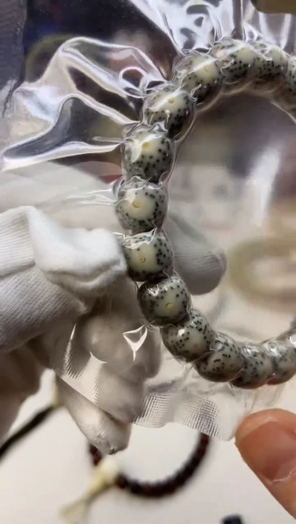 星月菩提手串a06绿包白大眼睛留白单圈10.5*9.5mm