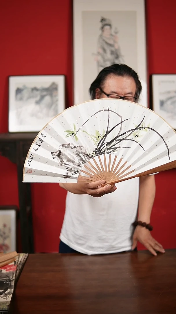 国画手绘手写-10寸扇子