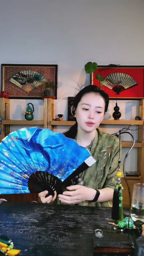 鲲鹏10寸折扇漆器