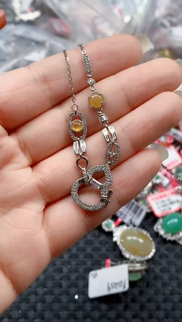 银S925镶嵌戒指翡翠天然A货缅甸翡翠