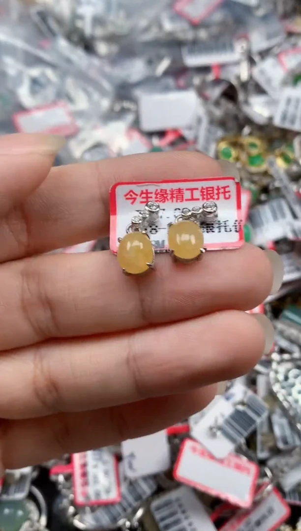 银S925镶嵌戒指翡翠天然A货缅甸翡翠