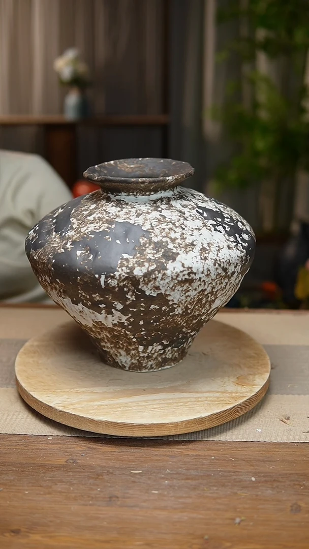 【闪购商品】陶瓷  花器诧寂黑大飞碟