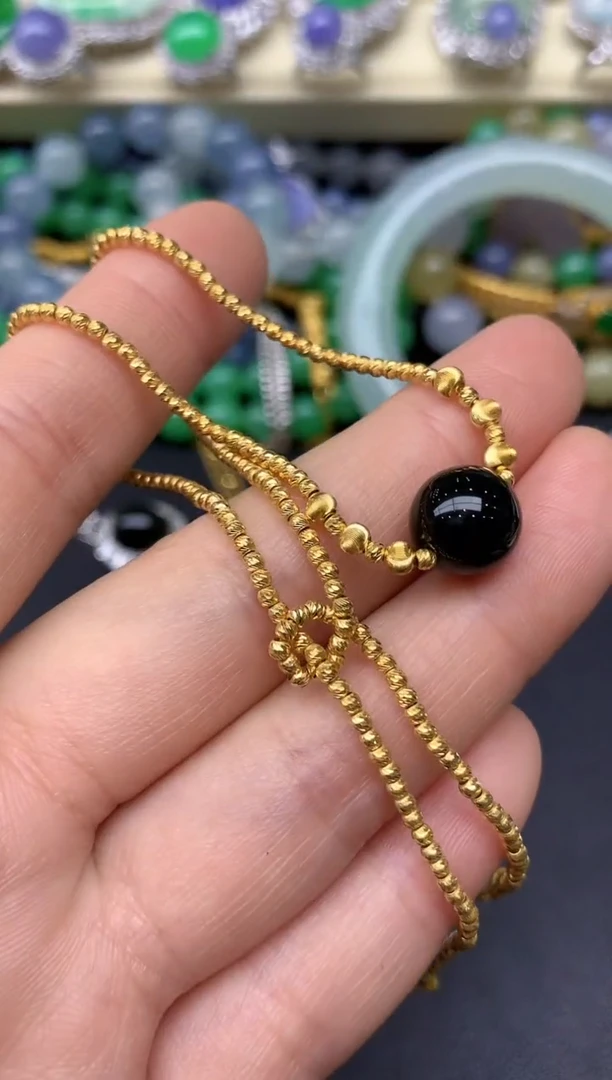 颈饰18K金镶嵌翡翠217-雪姐翡翠天天见