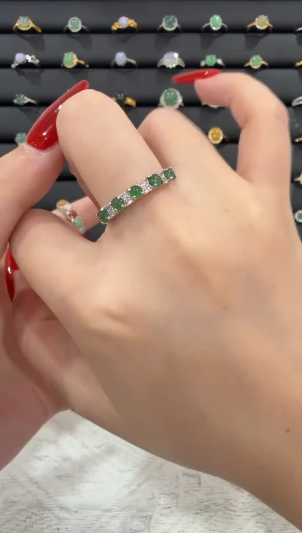 银S925镶嵌戒指翡翠155