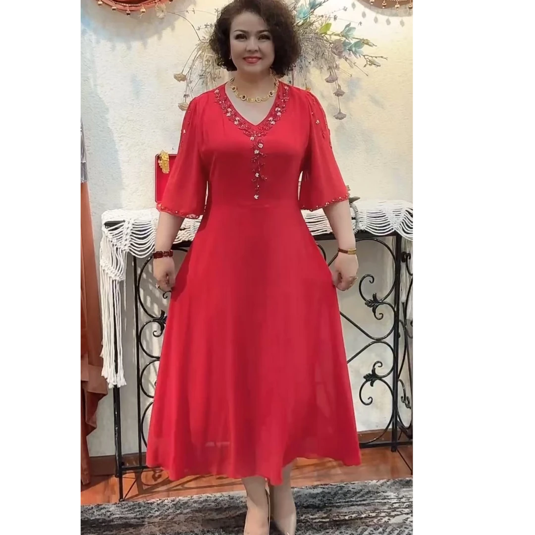 新款女装连衣裙长款夏季时尚气质显瘦蕾丝妈妈装028