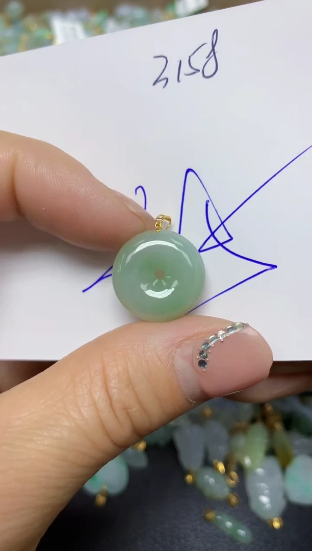 【闪购商品】翡翠挂件18K金镶嵌 天然翡翠A货