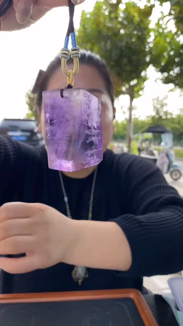 未镶嵌珠宝半成品水晶紫水晶吊坠D101