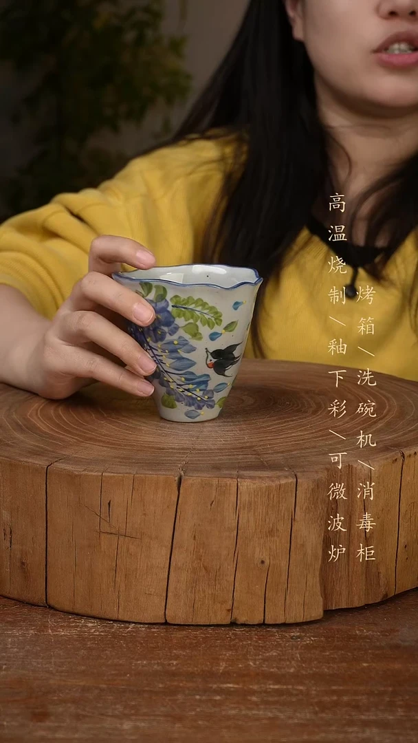 碗瓷景德镇手工手绘高温瓷釉下彩