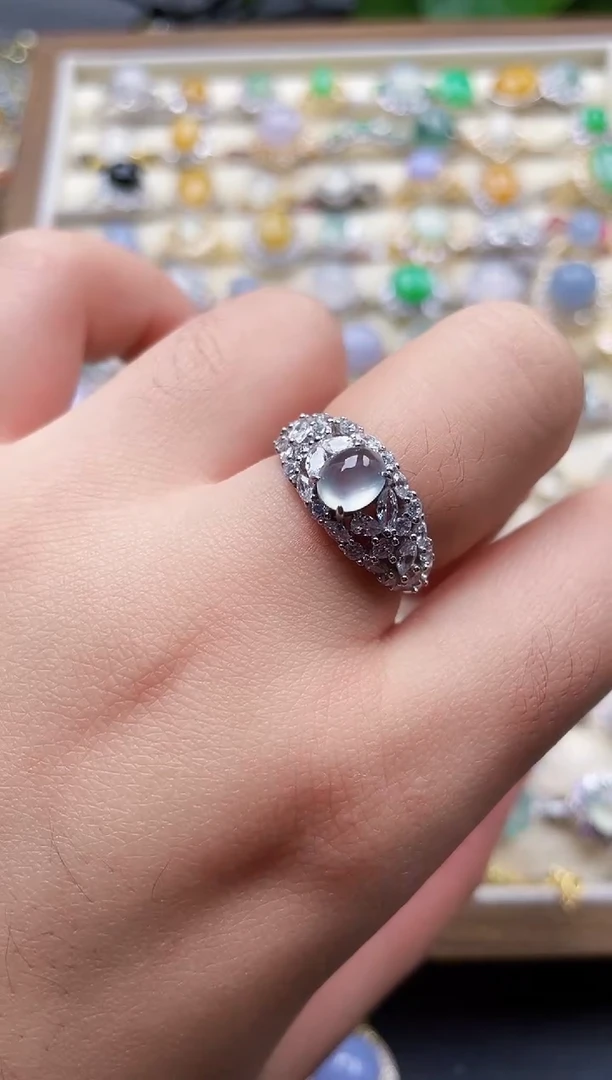 银S925镶嵌戒指翡翠52