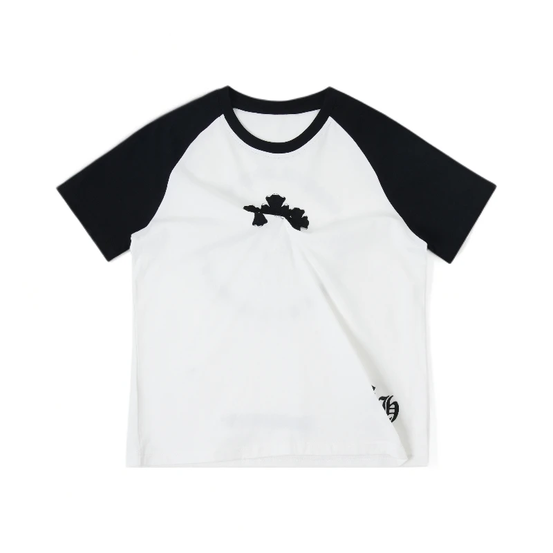 林爆爆【奢华】2025气质潮流简约设计重工款短袖T恤