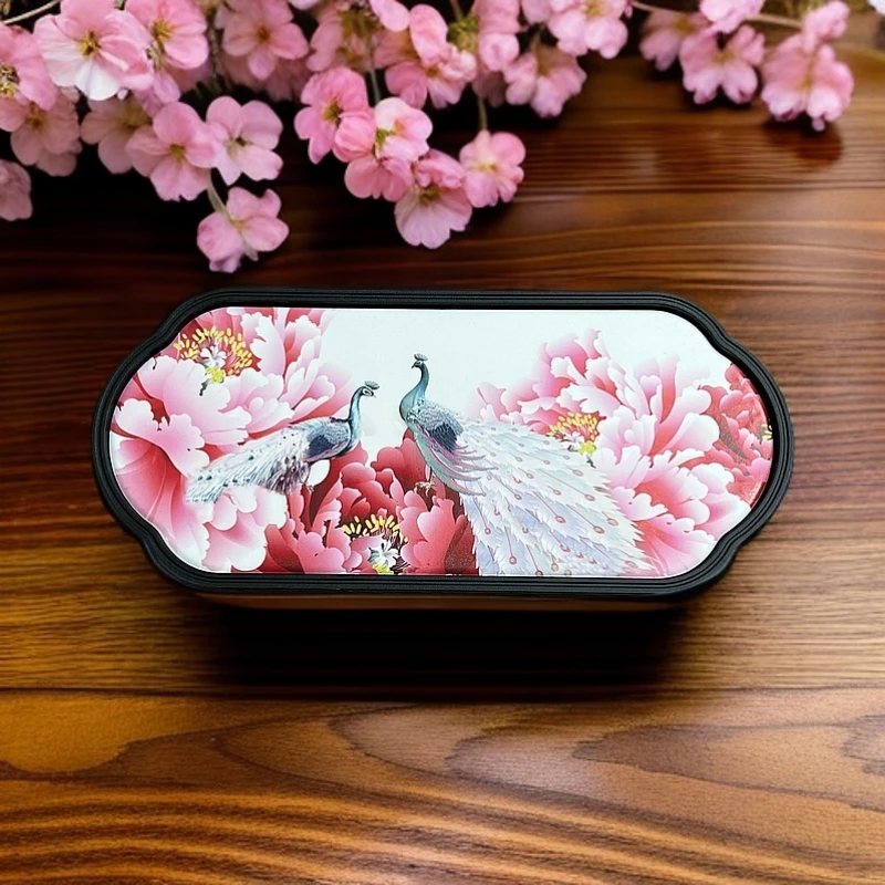 孔雀牡丹花干泡茶盘/可吸水茶盘Q023