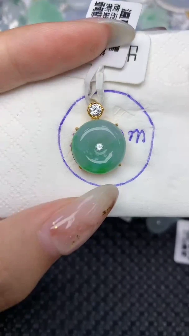 颈饰未镶嵌翡翠天然缅甸翡翠a货百元以上9元证书费自理