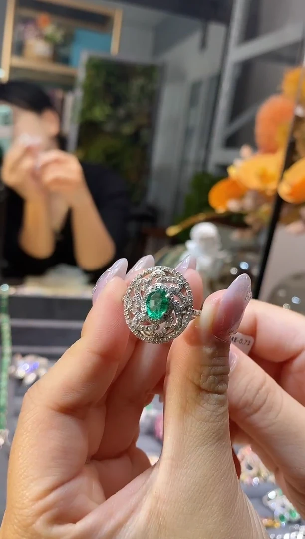 未镶嵌戒指祖母绿73分天然祖母绿戒指