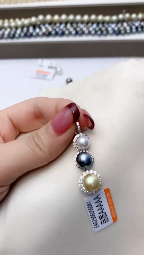 颈饰银S925镶嵌海水珍珠A74