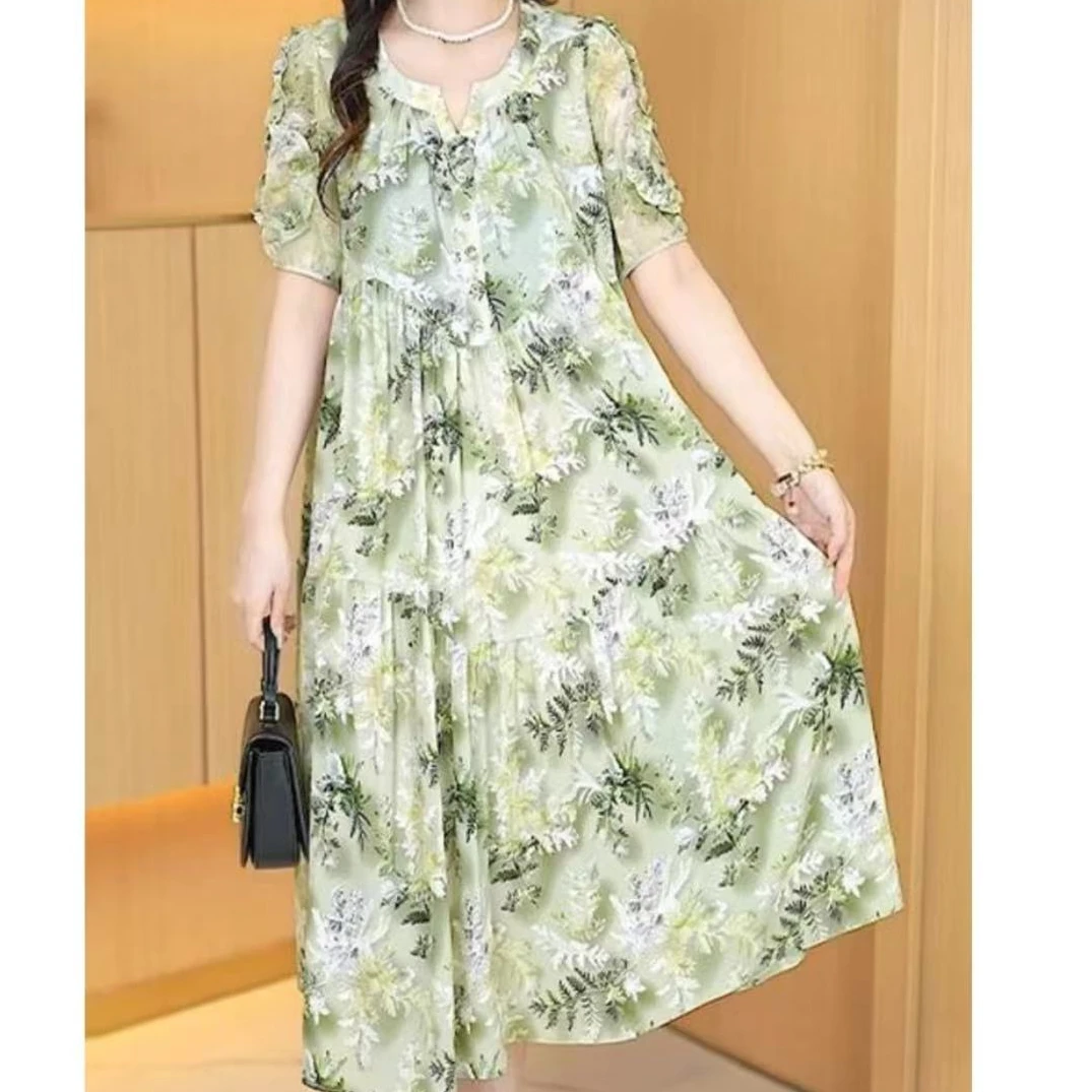 K288-K优雅大方不显胸舒适极简风百搭时尚显瘦连衣裙