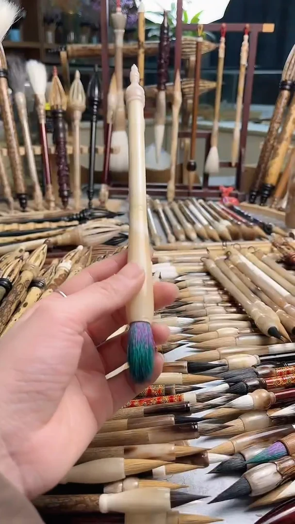 【闪购商品】墨琳笔庄定制毛笔全牛角彩毛