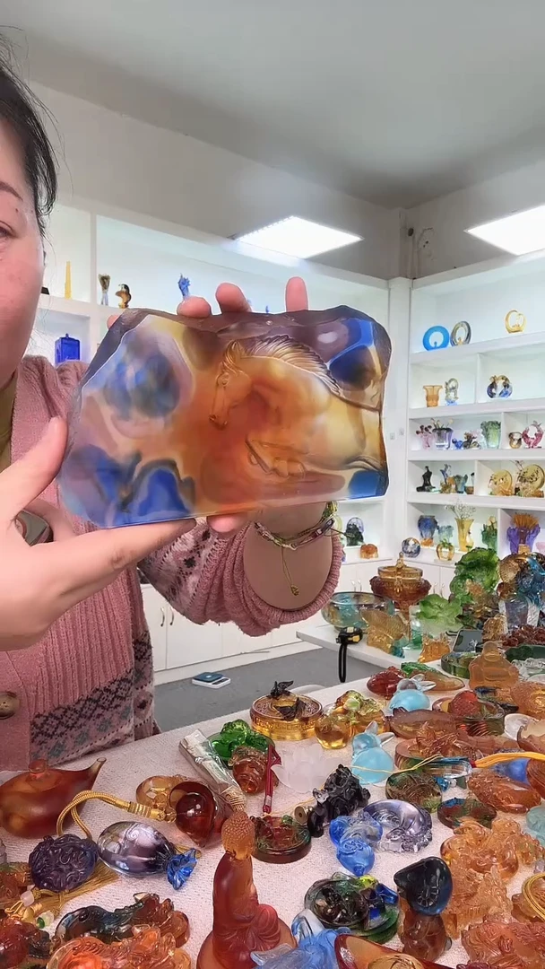 手工艺品琉璃蓝色彩色