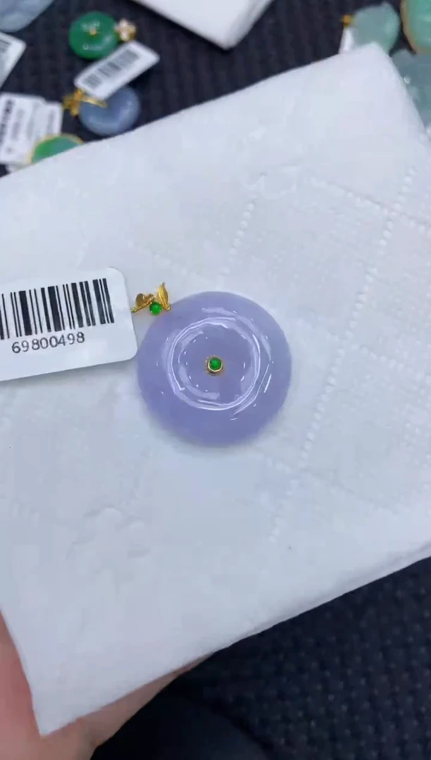 翡翠18K金镶嵌颈饰111111111
