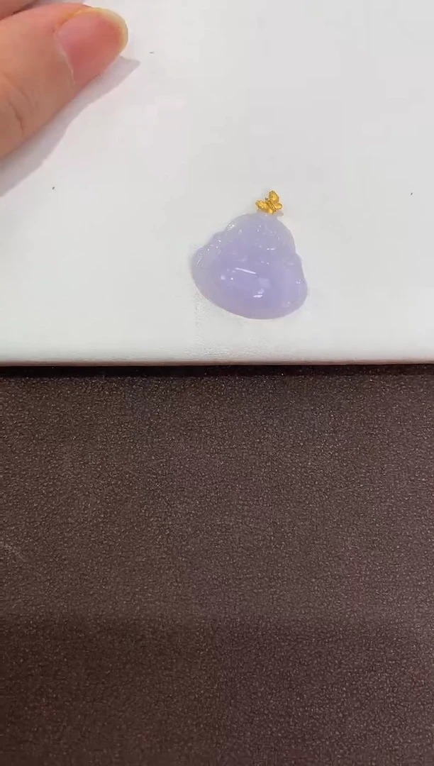 翡翠18K金镶嵌颈饰天然缅甸a货翡翠