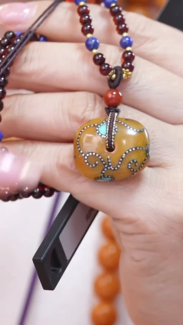 蜜蜡颈饰未镶嵌3300天然蜜蜡珠宝奇石云端妖孽全部保真