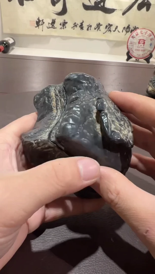 一**莲意境典雅砚台烟缸摆件