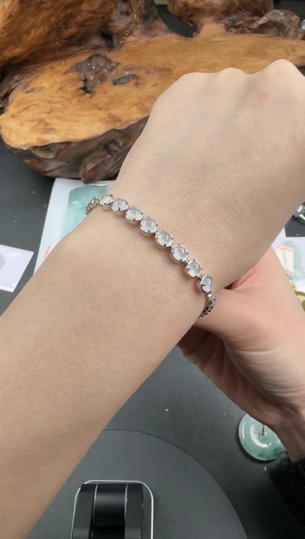银S925镶嵌手链翡翠翡翠饰品-258