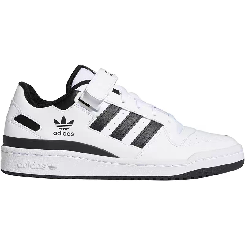 Adidas阿迪达斯三叶草男女鞋FORUM LOW运动黑白拼接板鞋FY7757