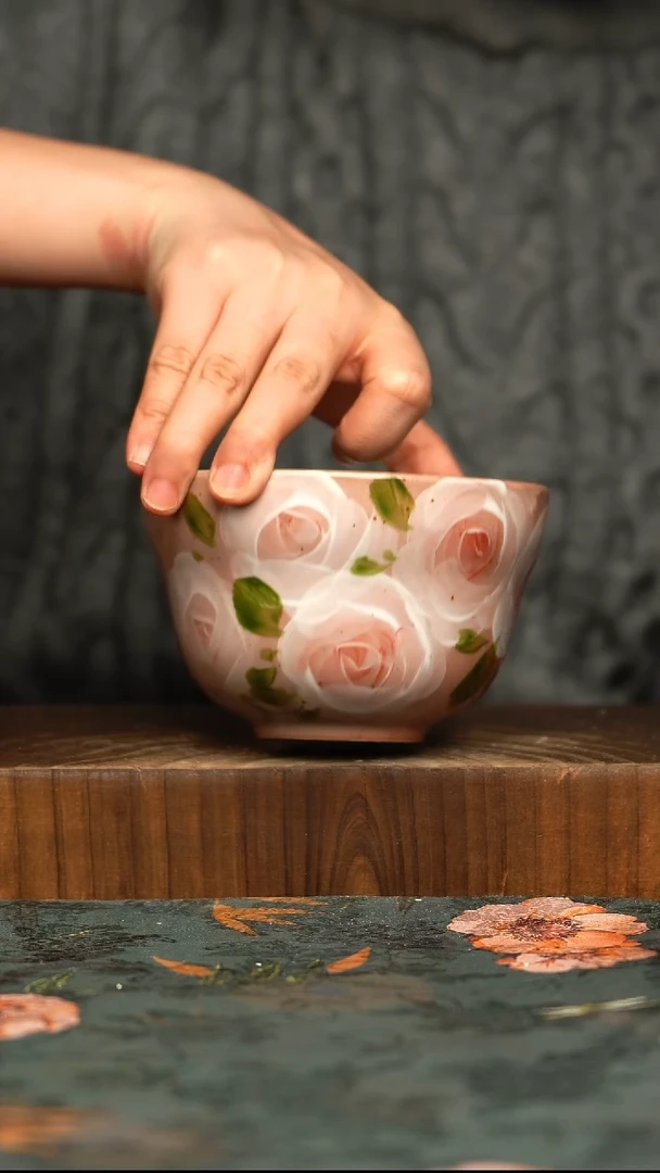 杯釉下彩手工手绘同款陶器